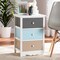 Baxton Studio Kalila ModernWhite and Multi-Colored Finished Wood 3-Drawer Nightstand 199-12249-ZORO - alternate 1